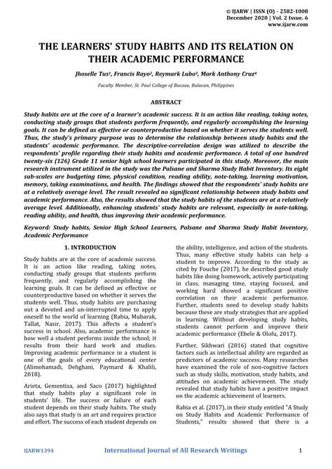 theories about study habits|(PDF) THE LEARNERS' STUDY HABITS AND ITS .